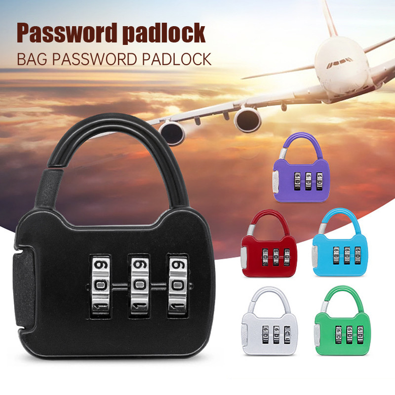 😍COD😍กุญแจแบบตั้งรหัส แม่กุญแจคล้องประตู กุญแจกระเป๋าเดินทาง ล็อคจักรยาน แม่กุญแจอัจฉริยะ แบบพกพา แบบใส่รหัสผ่าน 3 หลัก