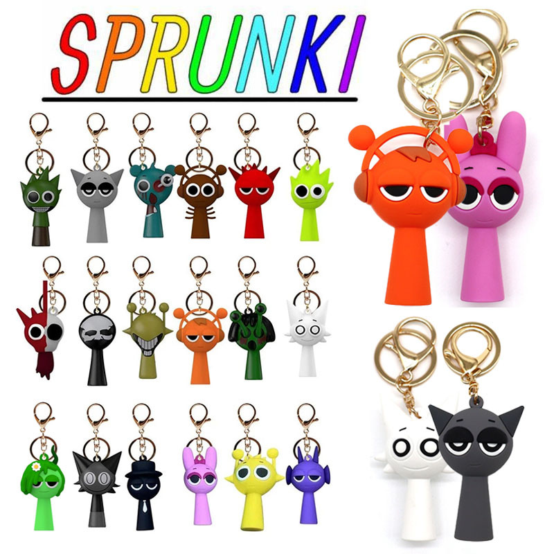 Sprunki พวงกุญแจ Incredibox Sprunki เกมจี้ตุ๊กตาของเล่นเด็กสําหรับของขวัญ
