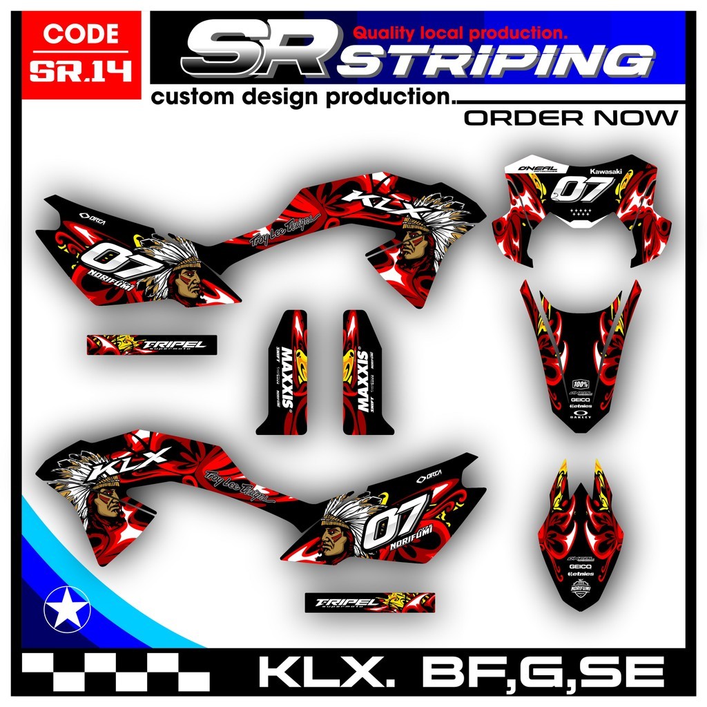 Kawasaki KLX 150 Bf, G, Se Custoom Premium Racing SR.14 Striping