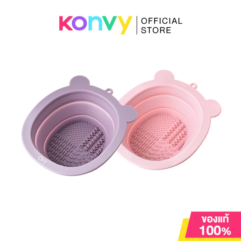 Oni Brush Cleansing Bowl โอนิ ชามทำความสะอาดแปรงแต่งหน้า (Sakura Pink/Lavender Purple)