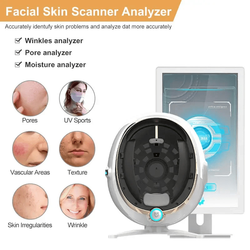 AI Digital Aเครื่องวิเคราะห์ Care 3D Analyzer Skin Scanner Dermoscope Skin Test Machine Smart System