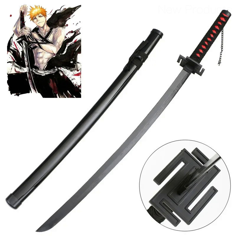 ⭐ Anime Cosplay Bamboo Assembled Sword Bleach Role Play Kurosaki ichigo None Moon 104cm Katana Weapo
