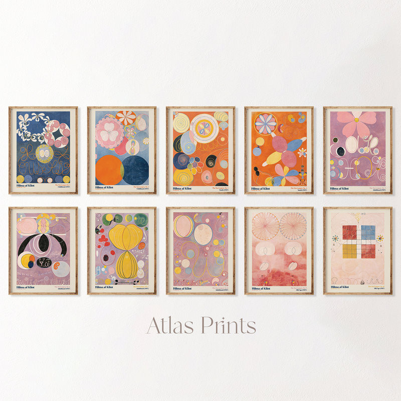 Hilma Af Klint Print Klint Exhibition Poster Set Gallery Wall Art Poster Set Trending New Wall Art