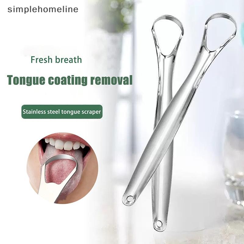 [simplehomeline] สแตนเลสขูดลิ้นลิ้นทําความสะอาดสําหรับผู้ใหญ่เด็กแบบพกพาเคลือบลิ้นลบแปรงส่วนตัวสุขอนามัยในช่องปากผลิตภัณฑ์ใหม่