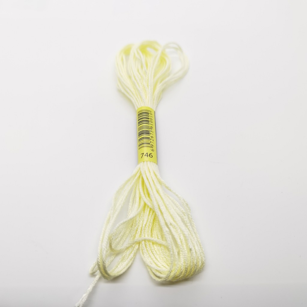 6 Skeins DMC 746 747 754 758 760 ด้ายปักครอสติสพรีเมี่ยมสีรุ้งเย็บปักถักร้อยด้ายไหมขัดฟัน