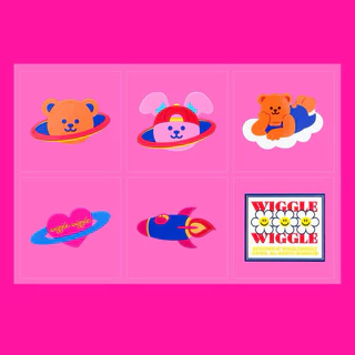 WiggleWiggle Waterproof Sticker / สติ๊กเกอร์กันน้ำ 6ดวง/แผ่น