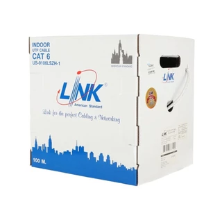 LINK US-9106LSZH-1 สายแลน CAT6 100 เมตร UTP (250MHZ) W/CROSS FILLER 23AWG LSZH