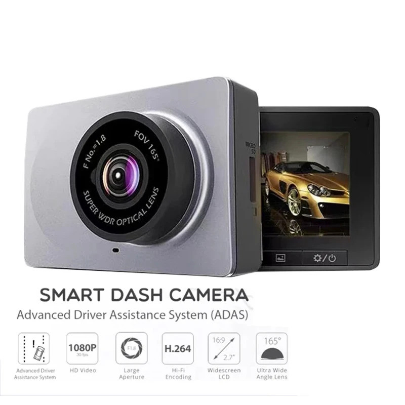 Yi Smart DashCam สําหรับรถยนต์ ADAS 2.7 หน้าจอ Full HD 1080P Dash Cam พร้อม Night Vision ADAS อัพเกร