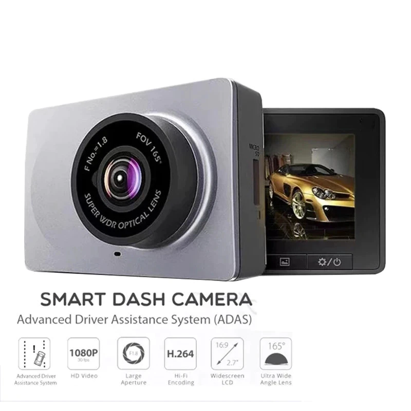 Yi Smart DashCam สําหรับรถยนต์ ADAS 2.7 หน้าจอ Full HD 1080P Dash Cam พร้อม Night Vision ADAS อัพเกรดเวอร์ชันสากล