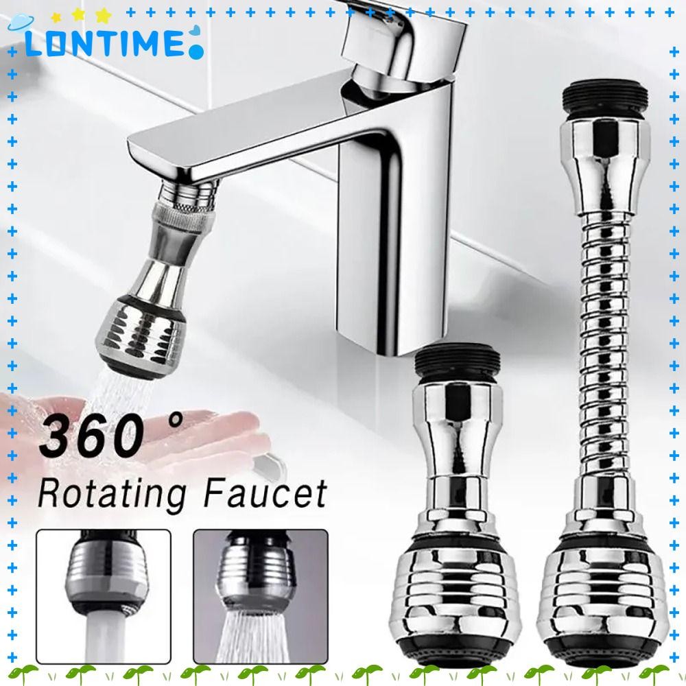 Lontime 1 ชุด 360 องศาก๊อกน้ํา, Water Saver Anti Splash Head หมุน Bubbler, ทนทาน Universal ห้องน้ําครัวเครื่องมือ Booster หัวฉีด Extender กรองหัวฉีด