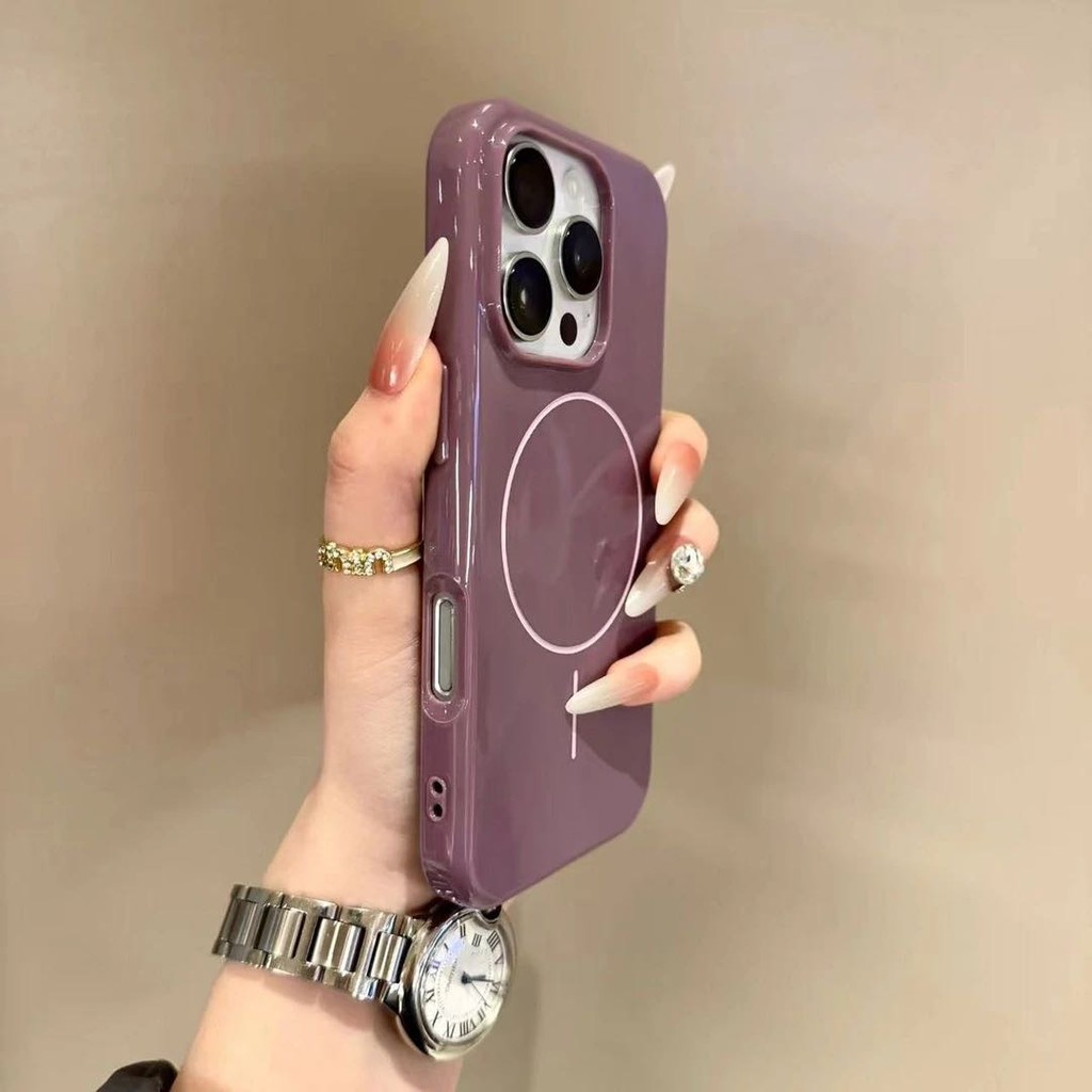 หรูหราพื้นผิวสดใสแม่เหล็กซิลิโคนเคสโทรศัพท์สําหรับ ไอโฟน16 15 14 13 12 11 มือโปร สูงสุด ป้องกันการกระแทกกล้องป้องกันการตกกระแทกนุ่มปกหลัง