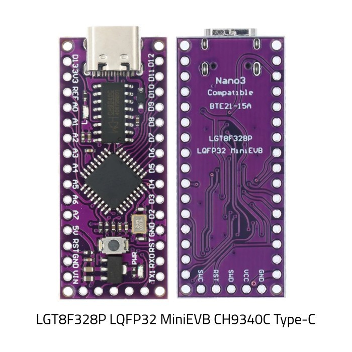 Arduino Nano LGT8F328P LQFP32 MiniEVB Type-C เปลี่ยน