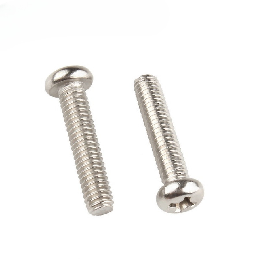 น็อต สกรู หัวกลม หัวแพน แฉก P+ นิกเกิล เกลียวมิล หยาบ/Pan Head Phillip Machine Screw nickel /สกรู JP นิกเกิล หัวกลมแฉก  M1/M1.2/M1.4/M1.6/M2/M2.5/M3/M4/M5/M6 * L2-50mm (ZHX-LD-TH-1) - รูปที่ 4
