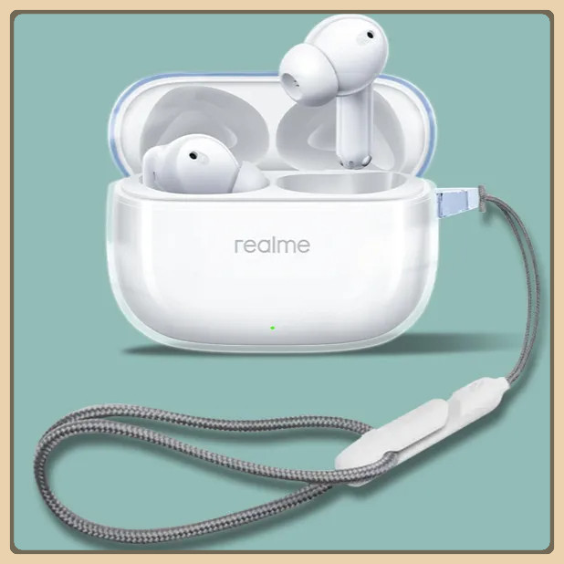 เคสใสสําหรับrealme Buds T310 T300 ป้องกันเชือกเส้นเล็กโปร่งใสTPUครอบคลุมหูฟังบลูทูธเชลล์หูฟังเปลือกแ