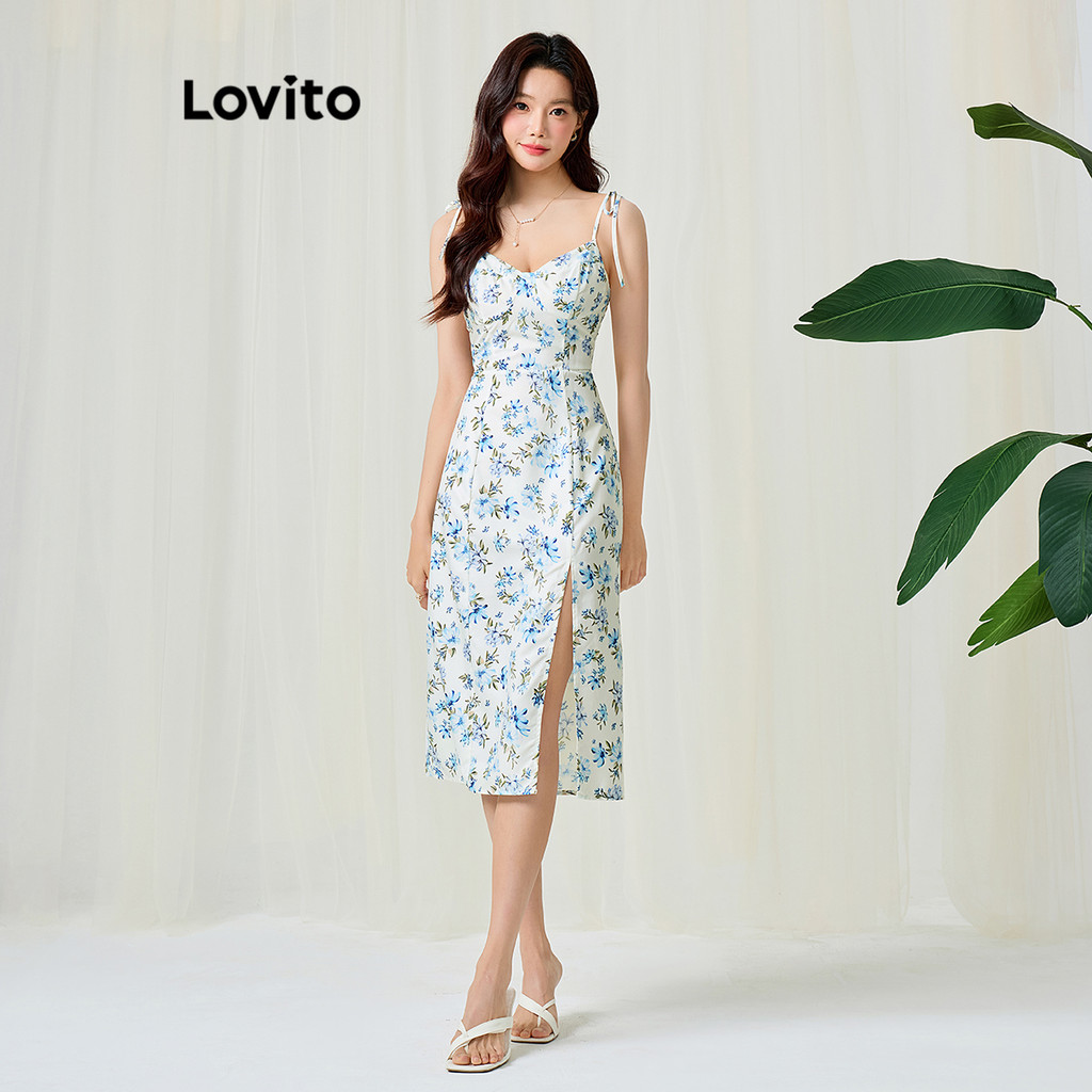 Lovito ชุดเดรสลายดอกไม้เล็ก ๆ สำหรับผู้หญิง L116MD059