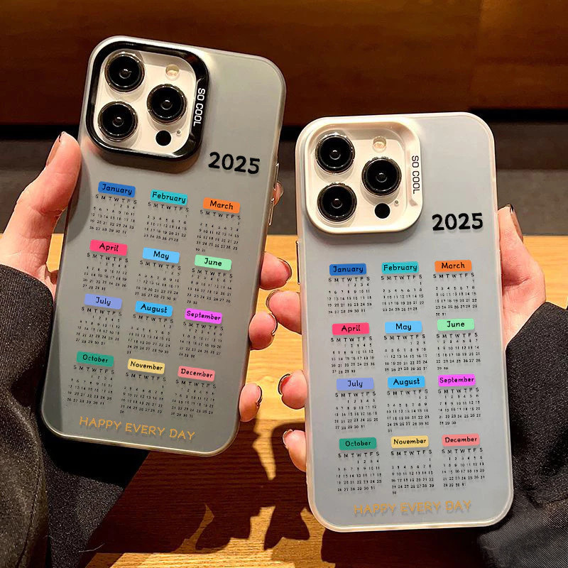 COD เคส iphone 11 13 12 14 15 16 Pro MAX 14 15 16 Plus XR XSMAX SE2020 7Plus สร้างสรรค์ปฏิทินอินเทรนด์ปีใหม่ 2025 อ่อน