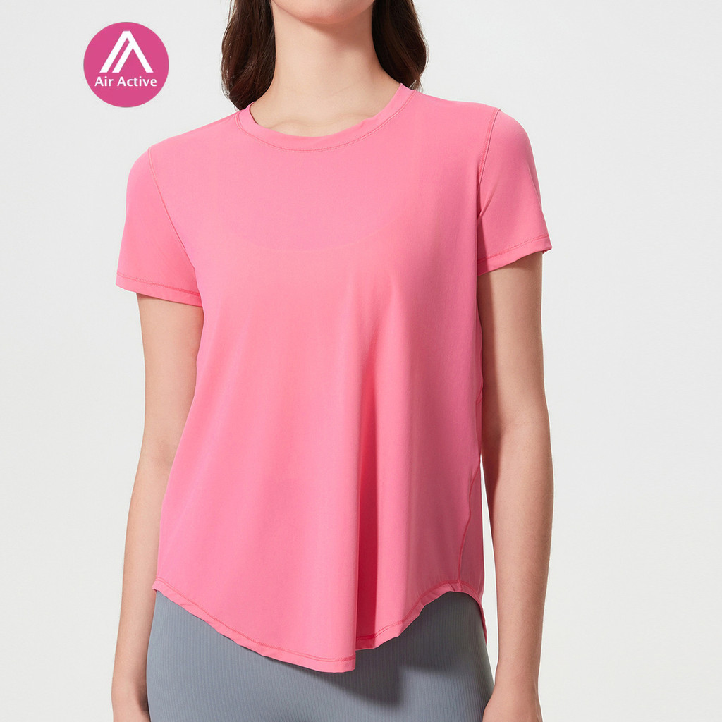 Casual Yoga Sports T-shirt Short Sleeves Cool Fabric Mesh-stitching