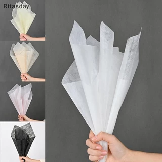 Ritasday 40PCS ดอกไม้บรรจุภัณฑ์กระดาษโปร่งแสงนมผ้าฝ้ายซับกระดาษสําหรับ Florist ห่อช่อดอกไม้งานแต่งงานนุ่มที่มีสีสันตกแต่งกระดาษใหม่