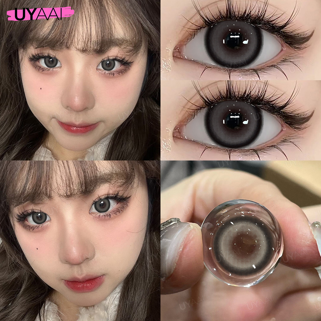 คอนแทคเลน [0.00~-6.00] UYAAI Pearl series ตาโต คอนแทคเลนส์สี 14.5mm Brown Gray คอนแทคเลนส์รายเดือน - รูปที่ 4