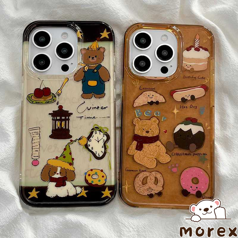 เคสไอโฟน 15 เคสโทรศัพท์รูปลูกหมาลายขนมปังน่ารัก สำหรับ iPhone 17 AIR 16 11 15 13 12 14 Pro Max XR X 7 8 15 14 Plus