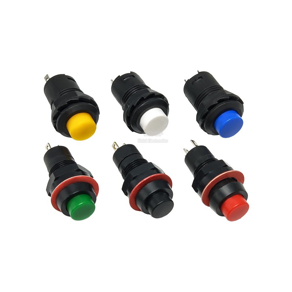 DS-2111/213/428/427 ปุ่มกลมไม่มีล็อค Self-Reset Self-Locking ปุ่มสวิทช์เปิด 10/12 มม.