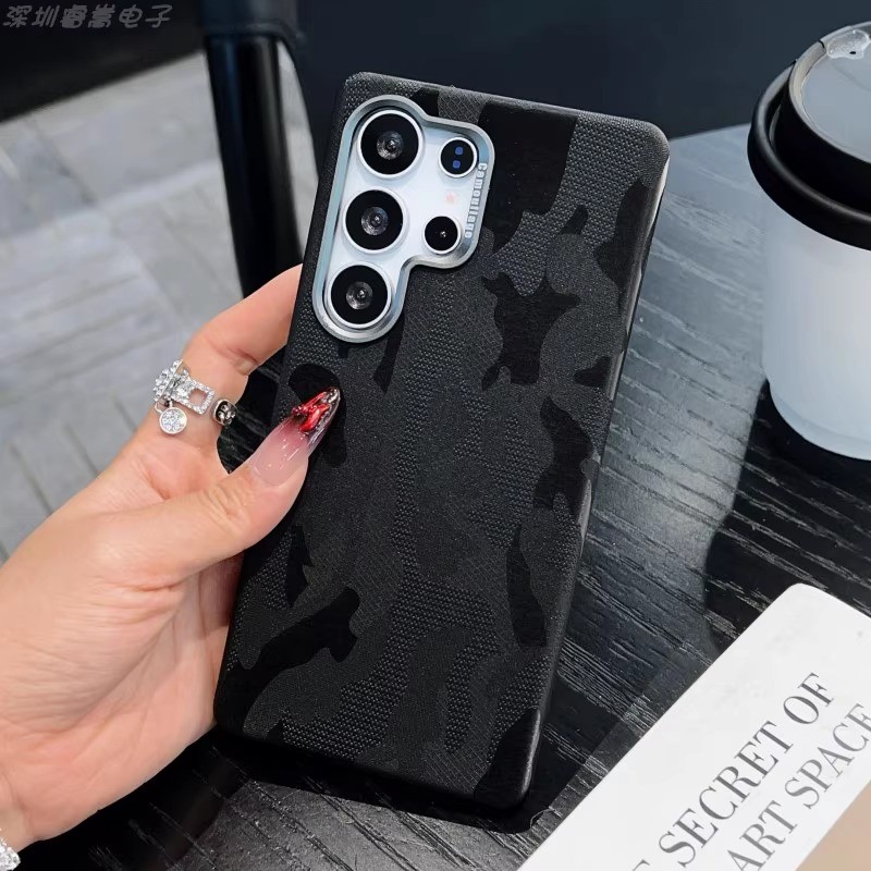 Samsung S25 Ultra S24 Ultra S23 Ultra Magnetic Camouflage ขนสัตว์และผ้าลินิน Denim หนังกันกระแทกเคสโทรศัพท์สําหรับ Galaxy S25 S24 + S23 โลหะแหวนกล้อง - รูปที่ 7