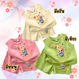 เสื้อแขนกุด และ กางเกงเอวยืด ชุดเซต เสื้อกางเกงเด็ก แฟชั่นฤด…