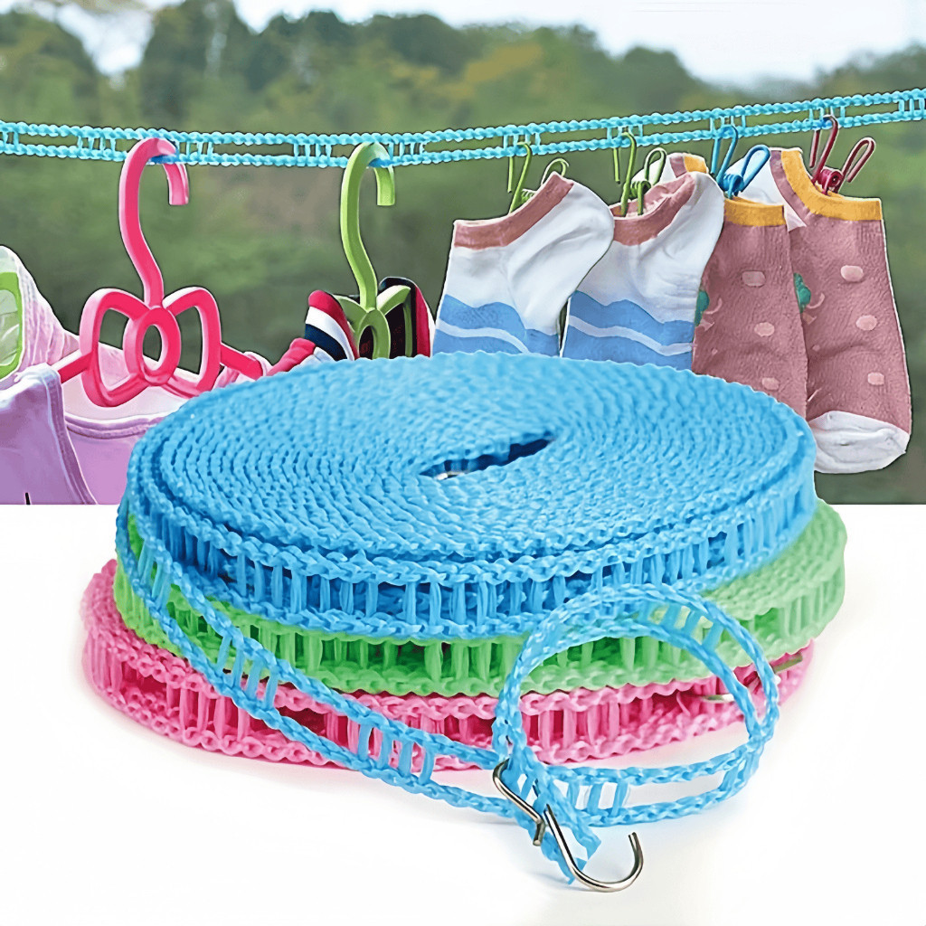 5 เมตร/10 เมตร Bold Clothesline รั้วประเภทผ้านวม Outdoor Travel Clothesline การเจาะ-การออกแบบฟรีเครื่องมืออบแห้ง