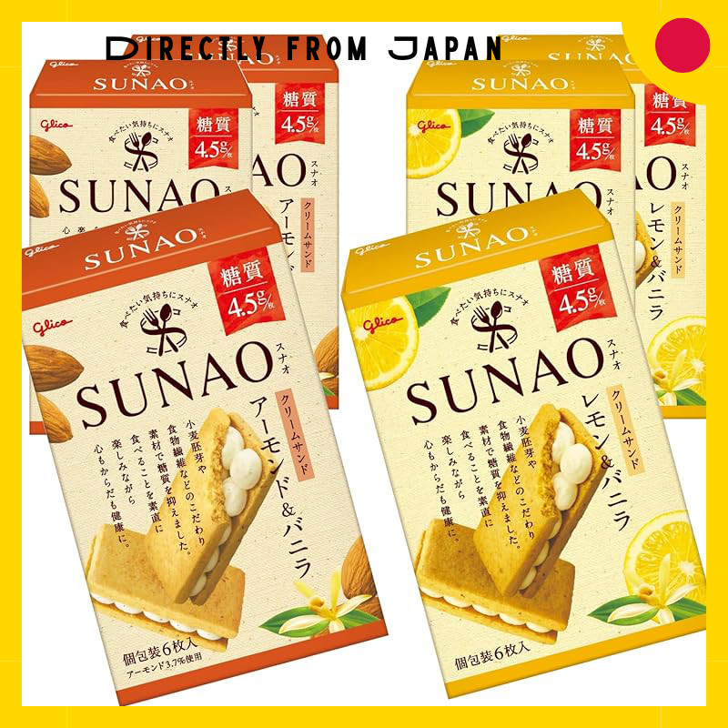 【DIRECT  FROM  JAPAN】
SUNAO Cream Sandwich Biscuit Variety Pack - Almond & Vanilla and Lemon & Vanil