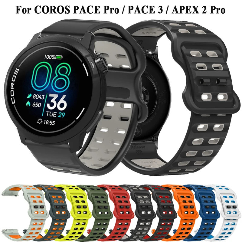 22 มม.สายคล้องคอซิลิโคนสําหรับ COROS PACE 3 / APEX 2 Pro / APEX Pro สายรัดข้อมือสําหรับ COROS PACE P