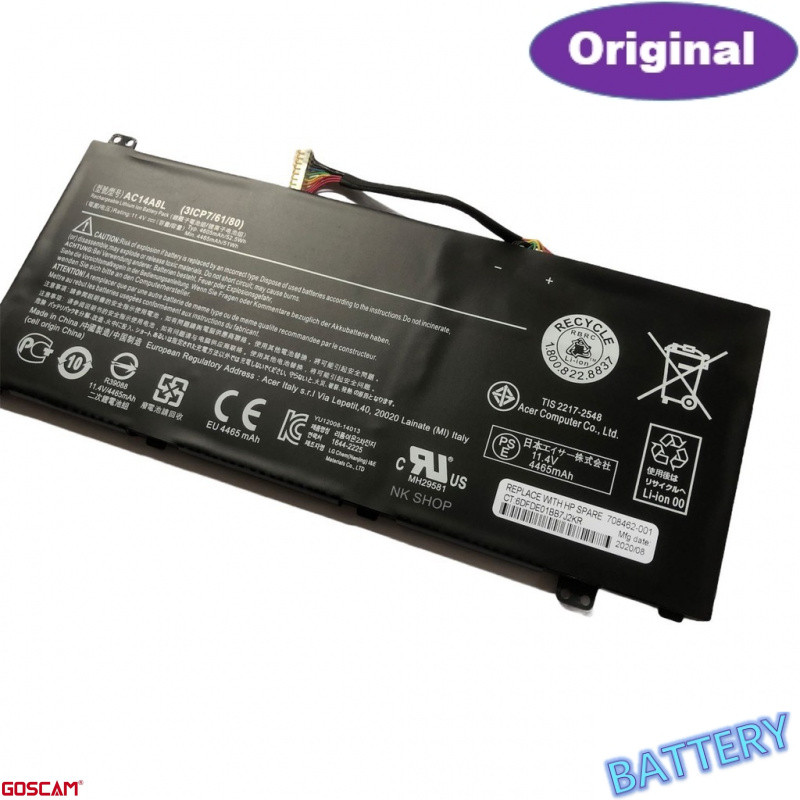 ACER battery AC14A8L ของแท้ (สำหรับ Aspire VN7-571 VN7-571G VN7-591 VN7-591G VN7-791G ) ACER battery