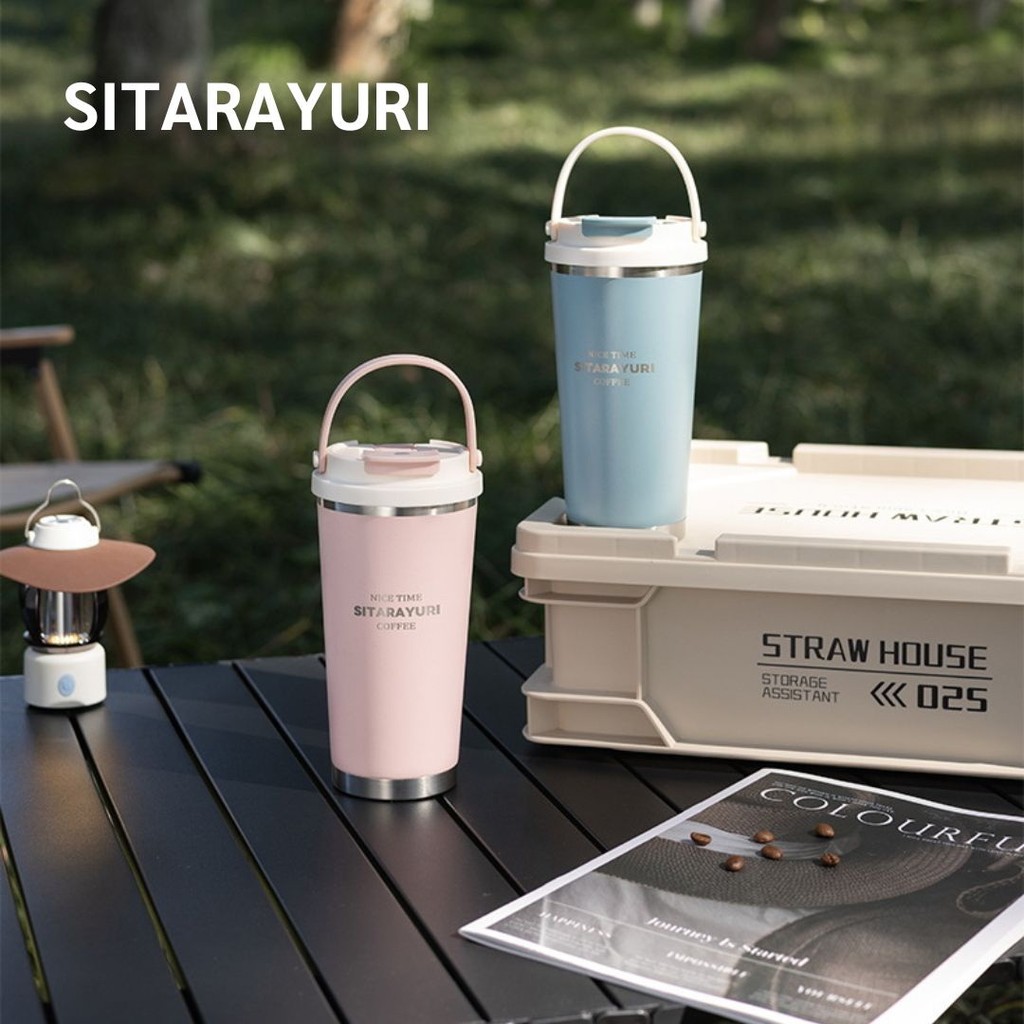 SITARAYURI แก้วน้ำสแตนเลส มีกรองชาในตัว ขนาด 560ml ใส่เครื่องดื่มได้ทั้งอุ่นและเย็น สแตนเลส 304