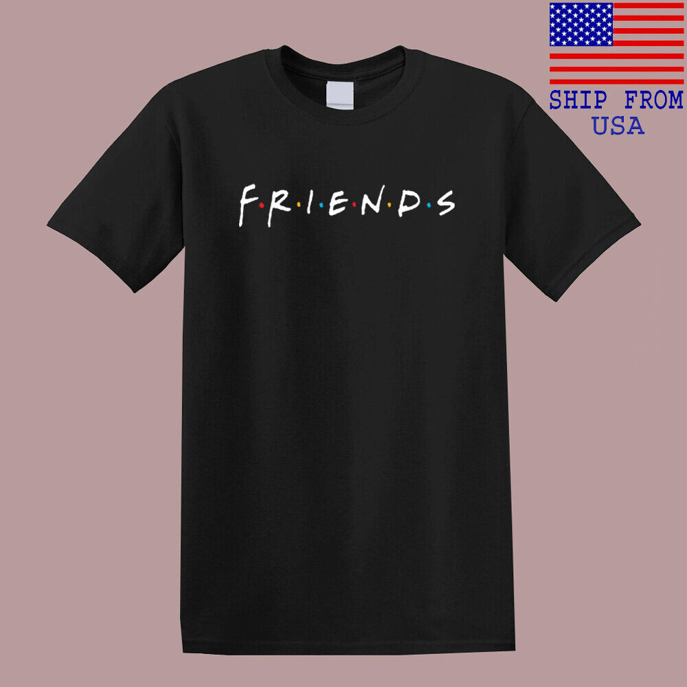เสื้อยืดสีดำผู้ชาย Friends TV Show ออกแบบโดดเด่น