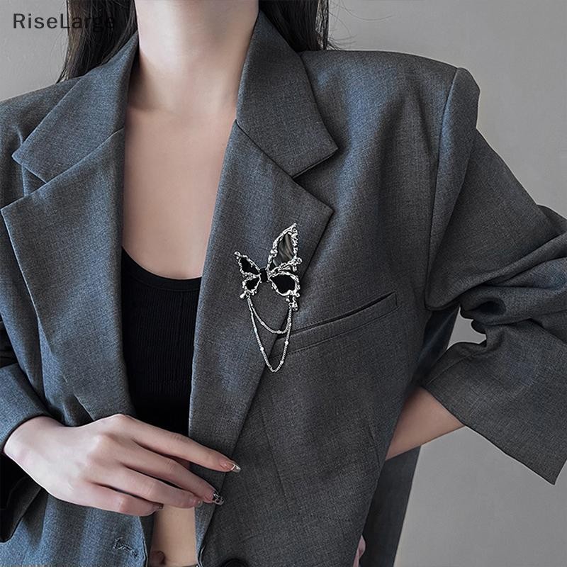 [RiseLarge] แฟชั่นโซ่โลหะเข็มกลัดผีเสื้อ sel จี้สําหรับผู้หญิงผู้ชาย Lapel Pins ชุด Badge Party งานแต่งงานเสื้อผ้าอุปกรณ์เสริมเครื่องประดับใหม่