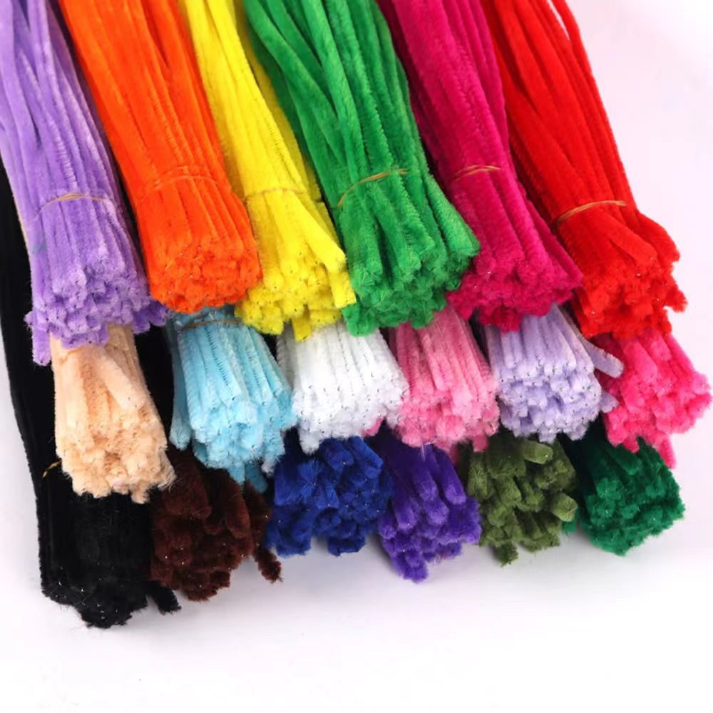 100 ชิ้น/เซ็ต Chenille Stems Twisty Strips กํามะหยี่ Fuzzy ลวด DIY ดอกไม้วัสดุ Pack- Macaron สีช่อดอกไม้สําหรับของขวัญสําหรับแฟน, ของขวัญวันวาเลนไทน์