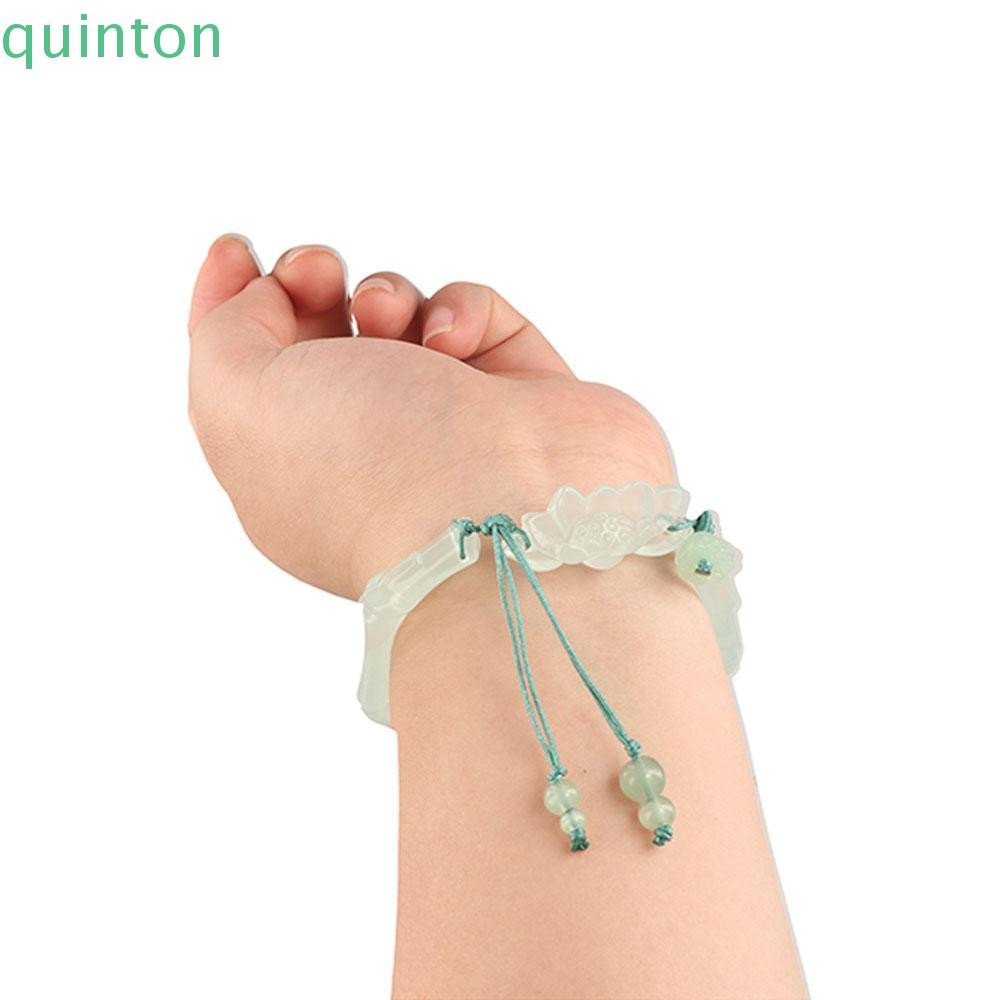 Quiton Lotus สร้อยข้อมือ,โปร่งใส 58 มม.สร้อยข้อมือแสงจันทร์สีขาว,เครื่องประดับสไตล์จีนอินเทรนด์สไตล์แห่งชาติแฟชั่นจีนโบราณสร้อยข้อมือผู้หญิงกําไลข้อมือ