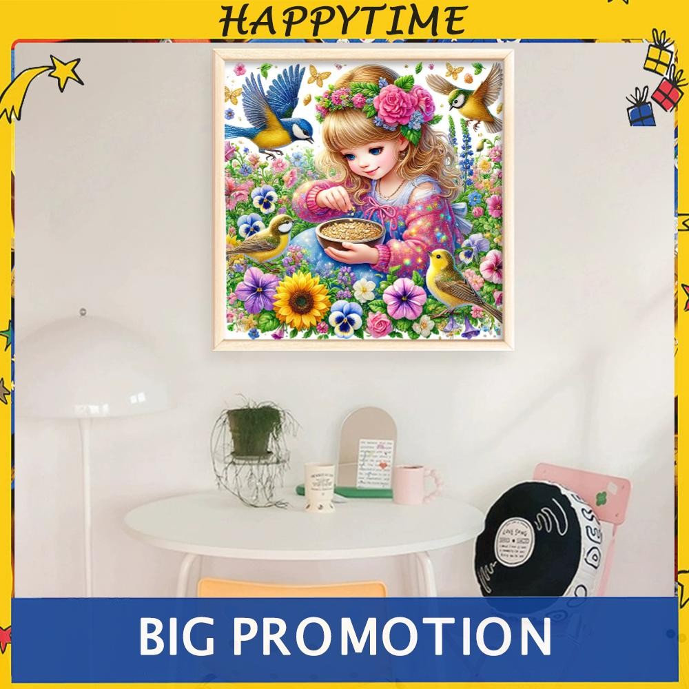 เย็บปักถักร้อยเต็มรูปแบบ Eco-ด้ายฝ้าย 11CT พิมพ์สาวชุดปักครอสติส Art 50x50 ซม