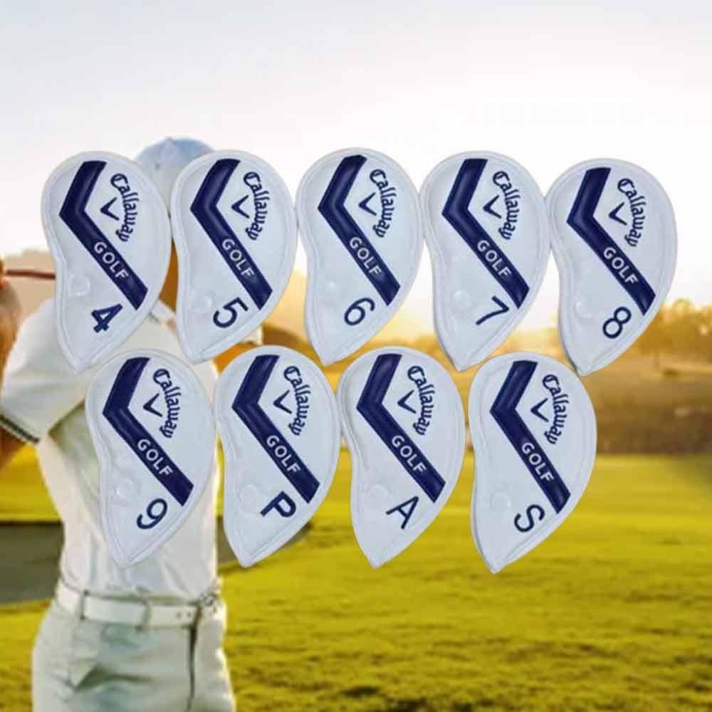 9PCS Golf Iron Headcovers for Callaway Golf Club Covers PU Leather