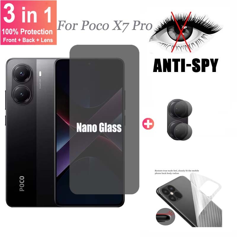 3 in 1 ฟิล์ม Xiaomi POCO X7 Pro ฟิล์มกันรอยหน้าจอสำหรับ Xiaomi POCO X7 Pro X6 X5 M6 F6 M5 F5 X4 X3 P