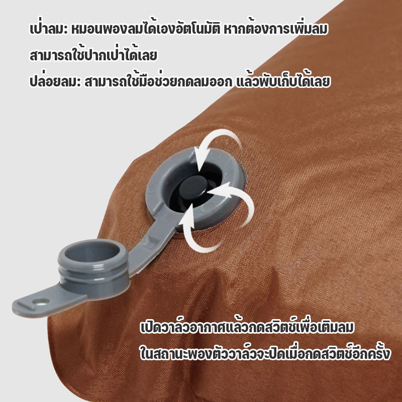 พร้อมส่ง หมอนฟองน้ำ 30D พองลมอัตโนมัติ พับเก็บได้ เป่าลม แคมปิ้ง เดินป่า มีความยืดหยุ่นสูง เก็บเสียง