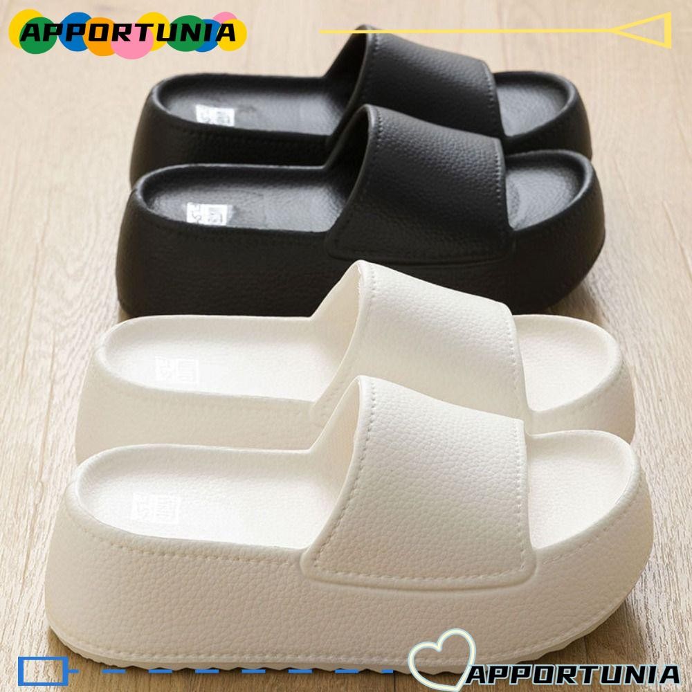 Apportunia รองเท้าแตะเปิดนิ้วเท้า, EVA Round Chunky Soft Chunky Walking รองเท้าแตะ, หมอนร้อนสไลด์ Casual Open Toe House รองเท้าผู้หญิง