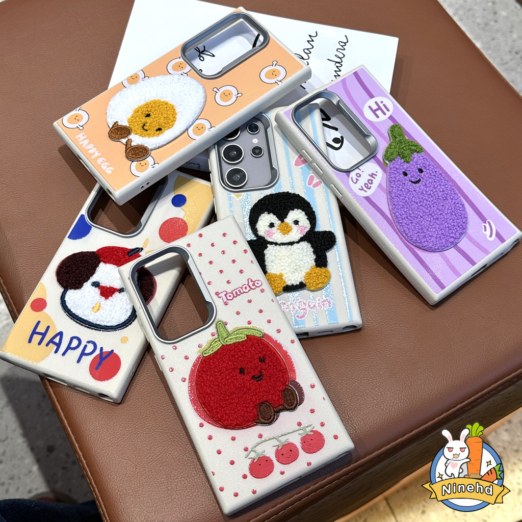 ปลอก + 3D ตุ๊กตาสําหรับ Samsung S24 S23 A22 A21 S20FE Plus Ultra A11 A21s A73 A72 เคสโทรศัพท์หนังลายการ์ตูนน่ารักป้องกัน Anti-fall ปกอ่อน