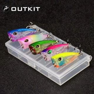 ใหม่ 5pcs Mini Popper 4 ซม.3.5g ชุดล่อตกปลาชุดกล่อง CrankBaits Wobblers Lures Top น้ําปลาคาร์พตกปลา ประดิษฐ์