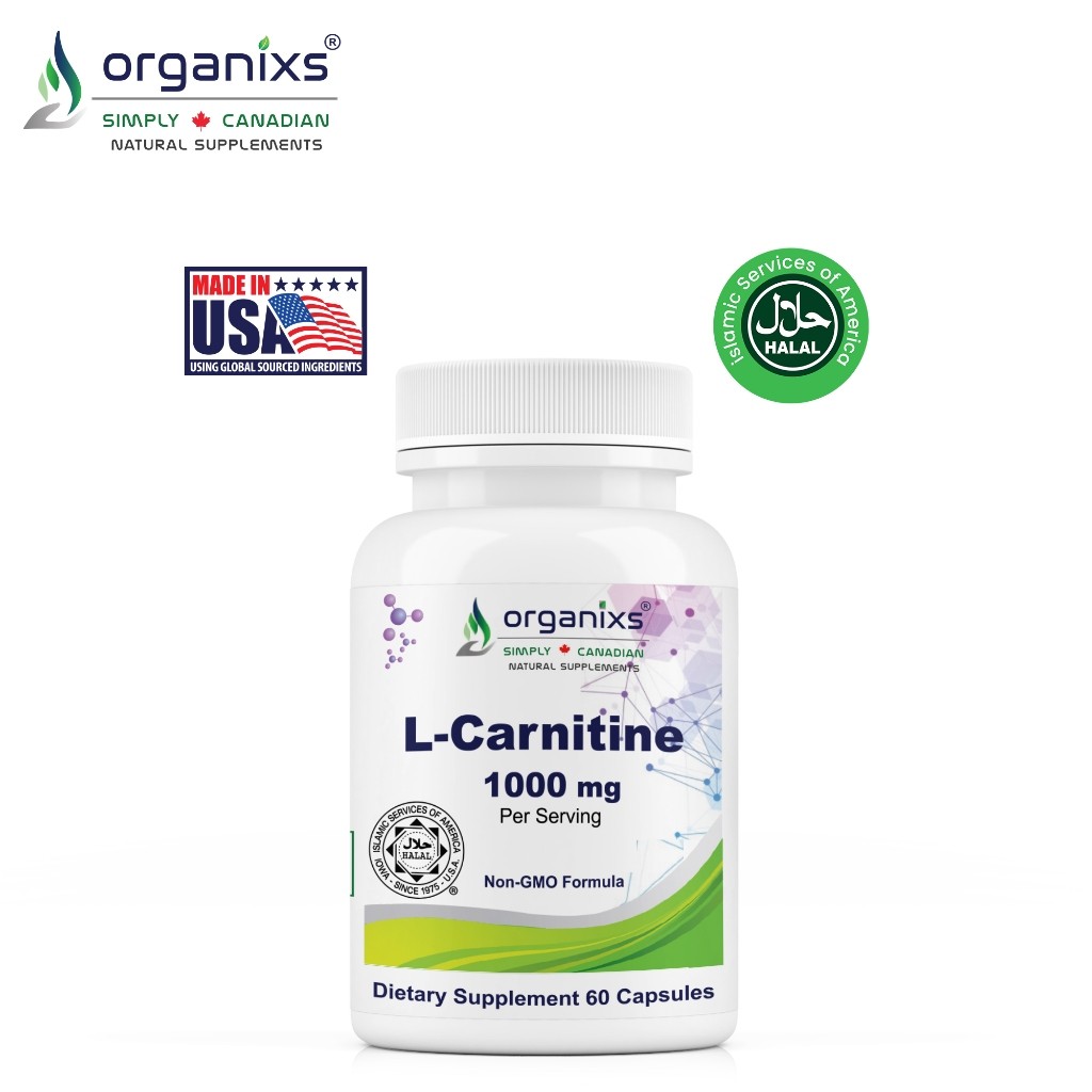 Organixs Premium L-Carnitine 1000mg, Fat Burner & Energy Booster - 60 Cap's [Exp: 11/27]