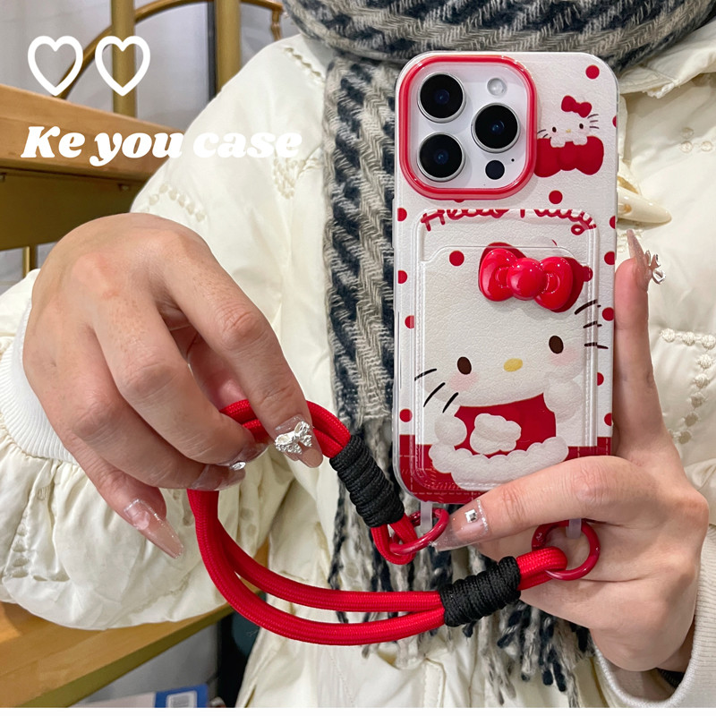 เคส KB362 สำหรับ iPhone 16 Pro Max 15 Pro 14 plus 13 pro max 12 11 XS Max XR X 7 8 Plus SE2 SE3 เคสกันตกพร้อมเชือกคล้องโทรศัพท์ แฟชั่นเรียบง่าย การ์ตูนสาวน่ารัก เคสป้องกัน