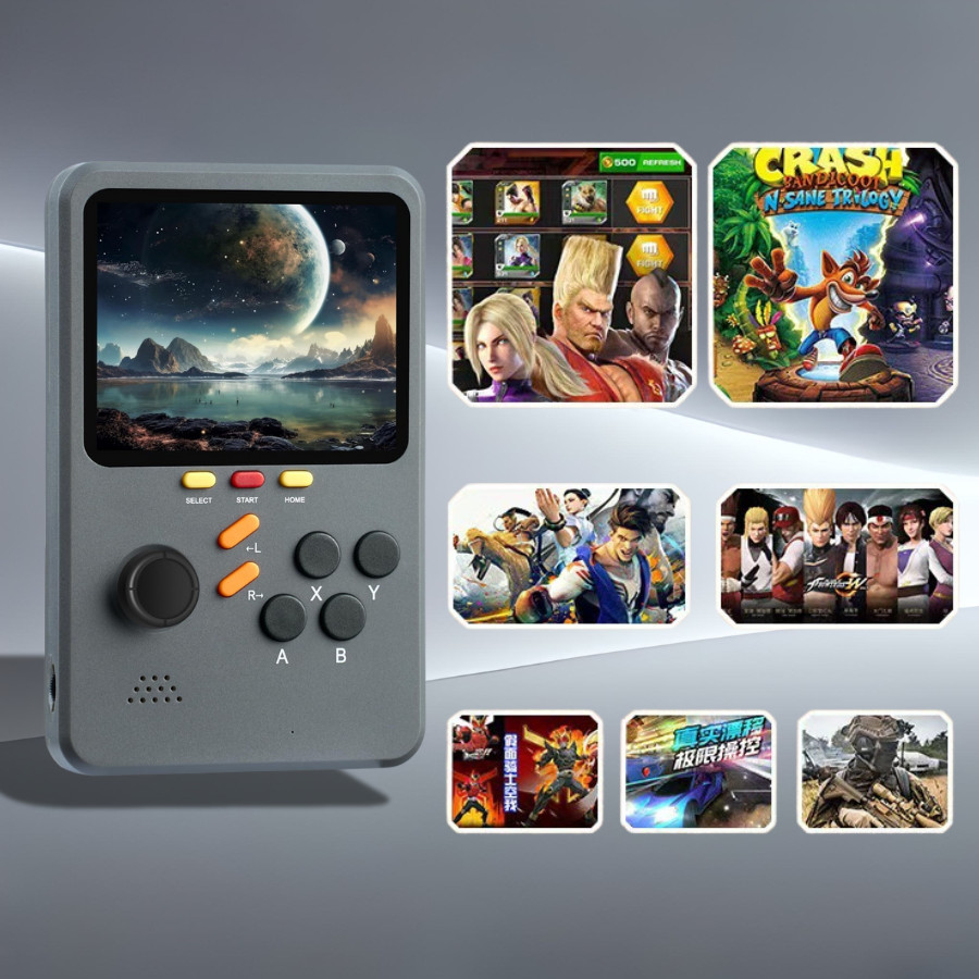Q2 เกมคอนโซล เครื่องเล่นวิดีโอเกม จอ 3 นิ้ว 10,000 เกมย้อนยุค 90 คลาสสิก Retro Handheld Game Console