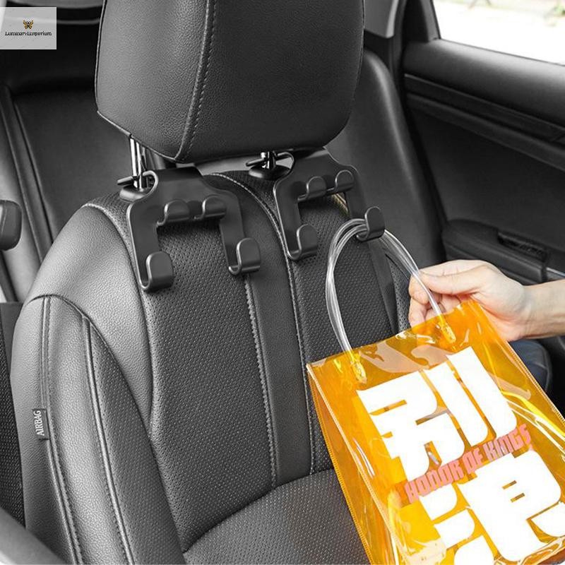Cod Car Seat Headrest Hook Hanger Black Storage Organizer Universal สําหรับกระเป๋าถือกระเป๋า Coat Fit Universal Vehicle Car Holder ใหม่
