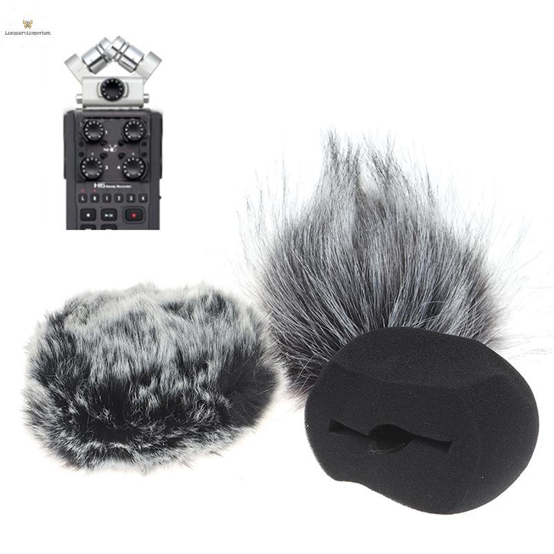Cod 1 ชิ้นโฟมไมค์ลมฝาครอบกระจกขนยาว Muff สําหรับ ZOOM H5 H6 เครื่องบันทึกไมโครโฟนใหม่