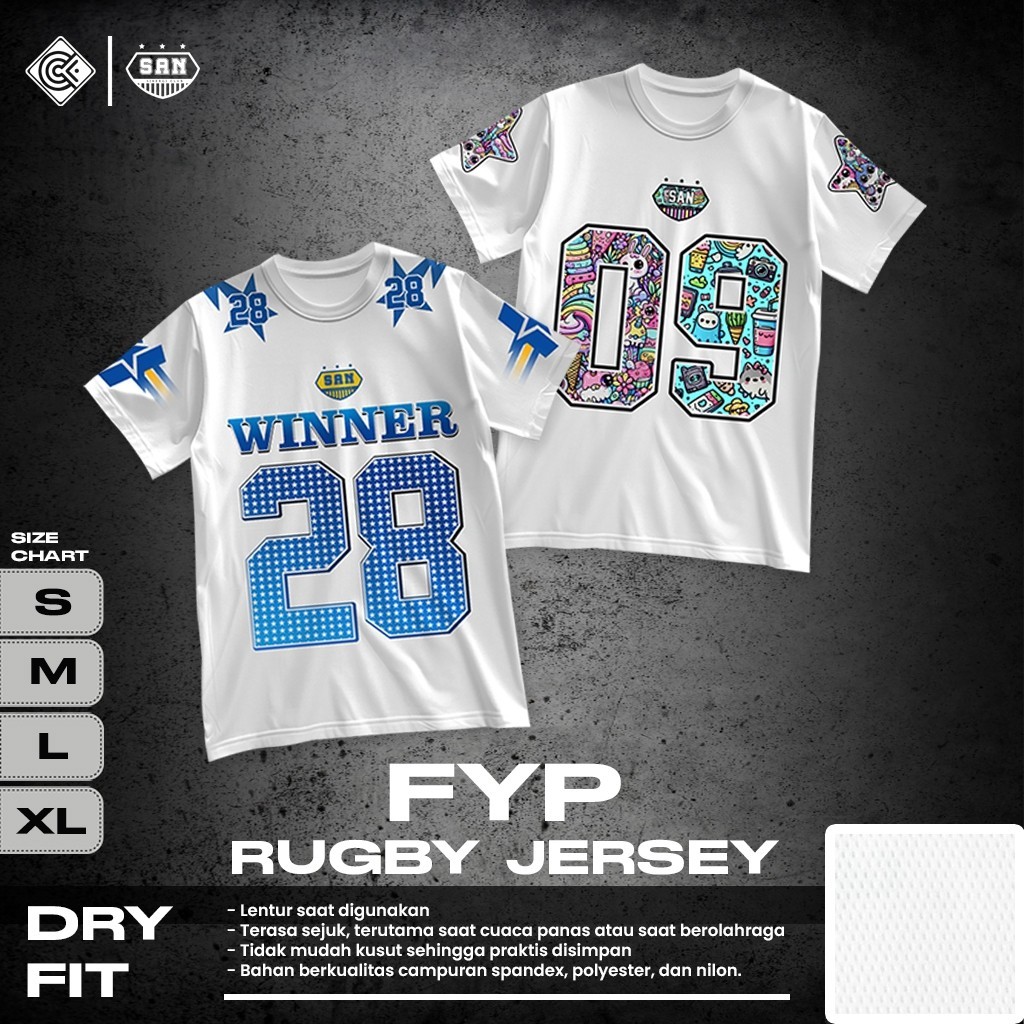 JERSEY / UNISEX JERSEY / FYP Edition Mens Womens Oversize Rugby Dryfit Sport