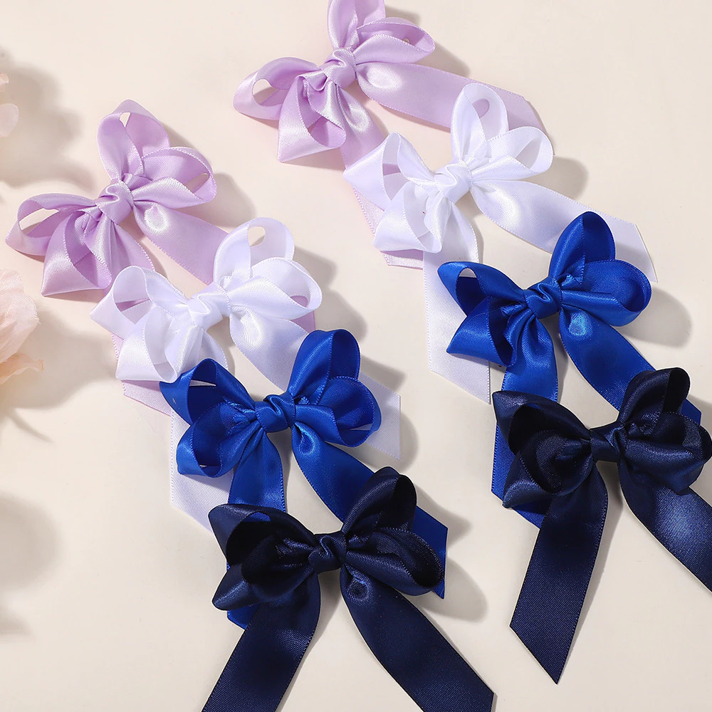 2 ชิ้น/ล็อตคราบ Bowknot กิ๊บติดผมสําหรับสาวสีทึบริบบิ้น Bows Hairpins Hairgripe เด็ก Boutique ผู้หญิงอุปกรณ์เสริมผม thumbnail 7
